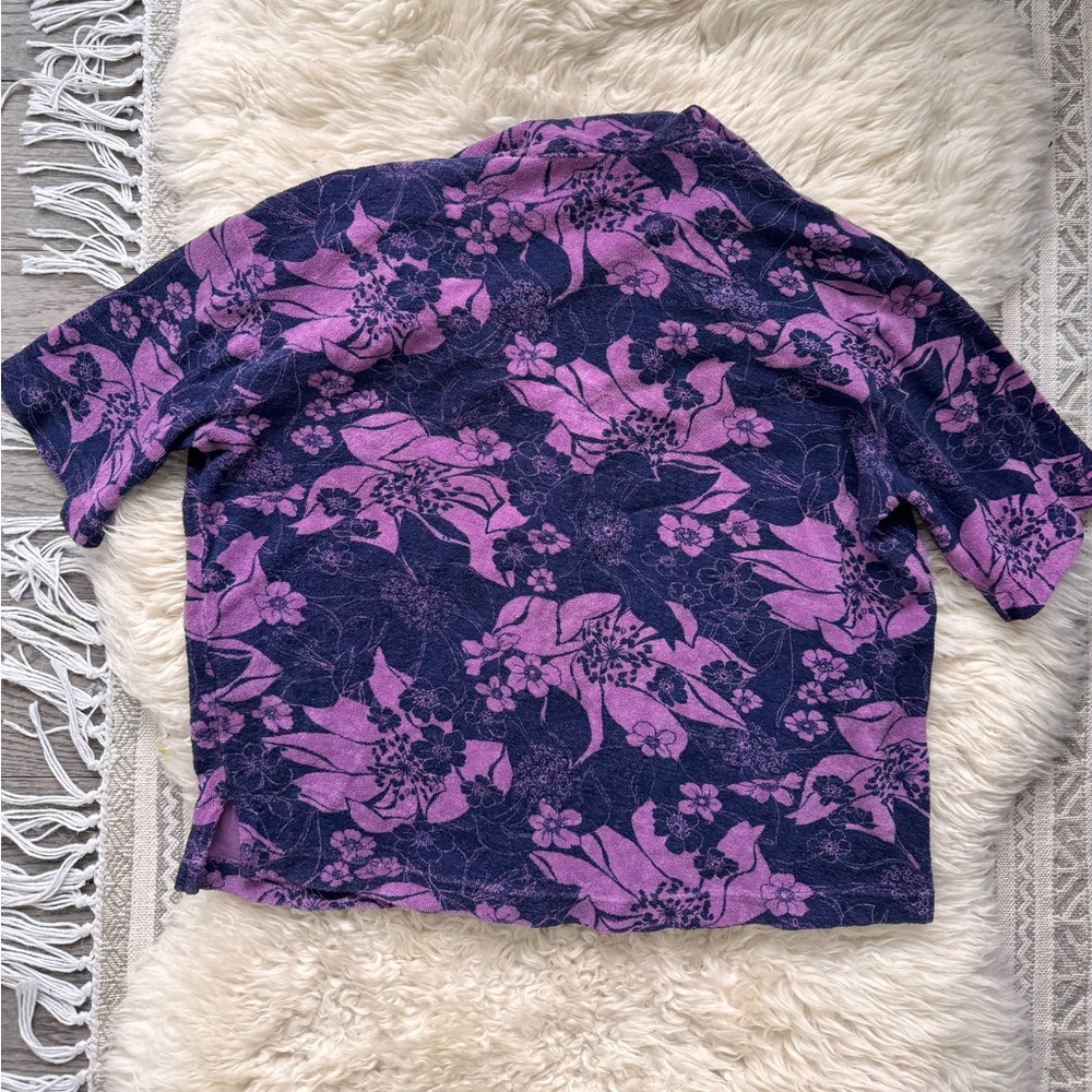 SUNDRY Women's Retro Floral Terry Shirt - Picture 7 of 8
